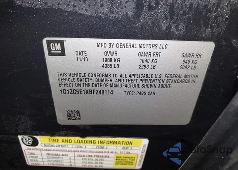 2011 Chevrolet Malibu 1Lt from USA, damaged, VIN 1G1ZC5E1XBF240114